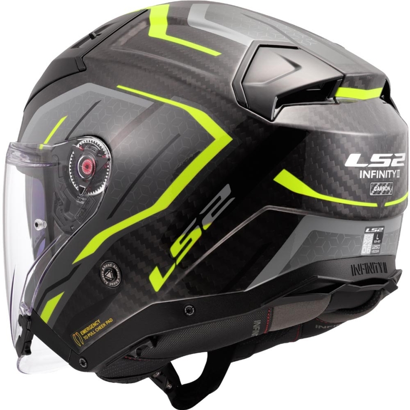 Otvorená prilba na motorku LS2 OF603 Infinity II C Urus fluo žltá