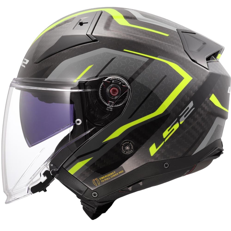 Otvorená prilba na motorku LS2 OF603 Infinity II C Urus fluo žltá
