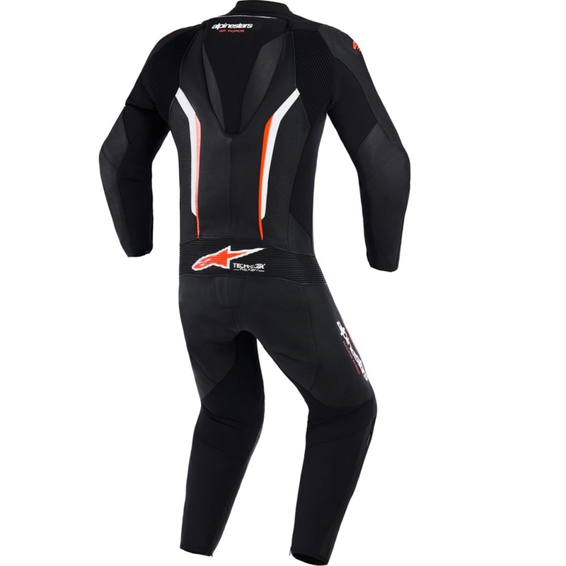 Jednodielna kombinéza na motorku Alpinestars GP FORCE V2 čierno-bielo-fluo červená