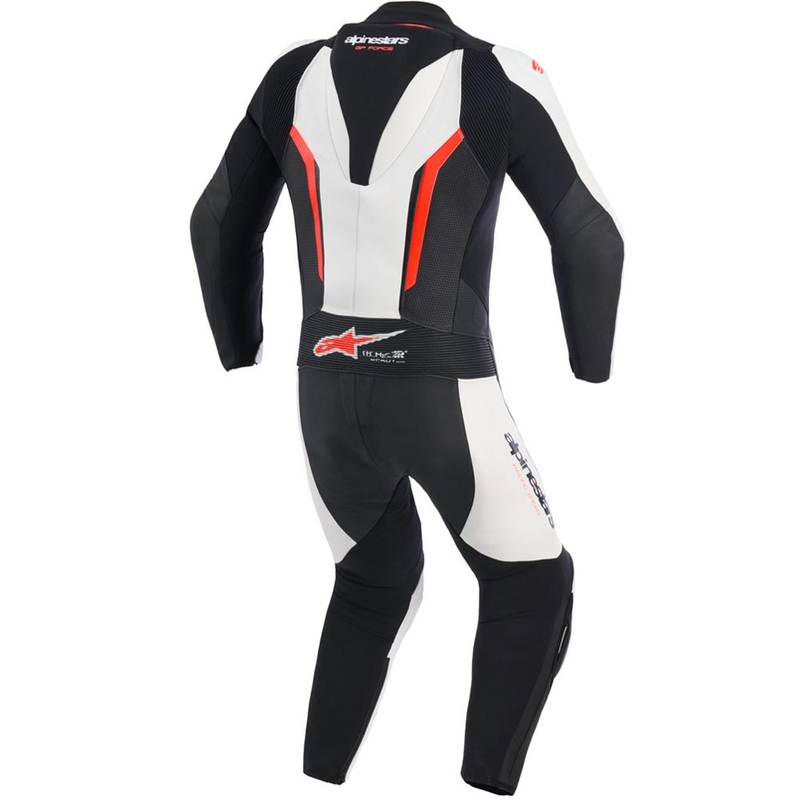 Jednodielna kombinéza na motorku Alpinestars GP FORCE V2 bielo-čierno-fluo červená