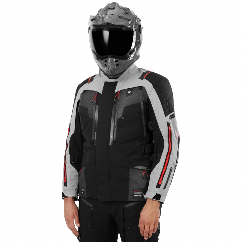 Bunda na motorku Shima Hero 3.0 šedo-červená