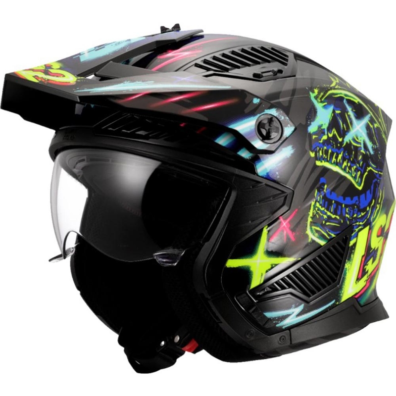 Trial helma na motorku LS2 OF606 Drifter Rayz čierno-modrá