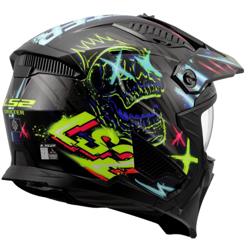 Trial helma na motorku LS2 OF606 Drifter Rayz čierno-modrá