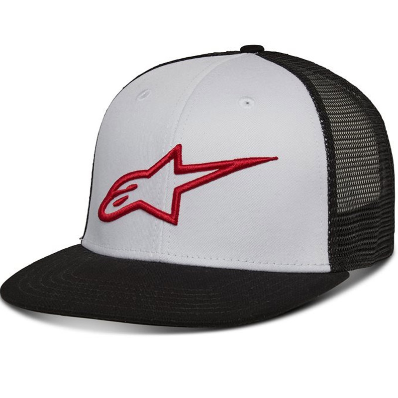 Šiltovka Alpinestars Corp Trucker bielo-čierno-červená