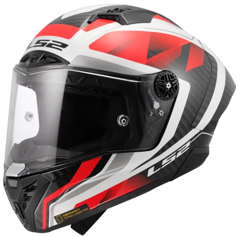 Integrálna helma na motorku LS2 FF805 Thunder C GP Aero Raute bielo-červená