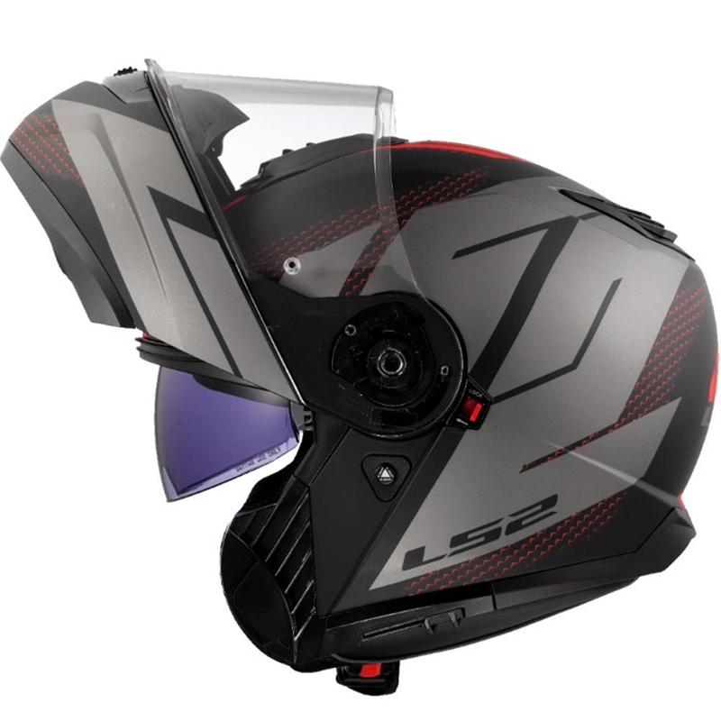 Vyklápacia helma na motorku LS2 FF908 Strobe II Code čierno-šedá