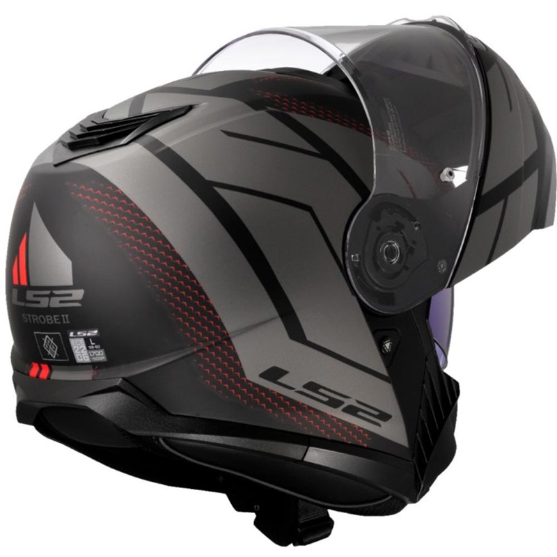 Vyklápacia helma na motorku LS2 FF908 Strobe II Code čierno-šedá