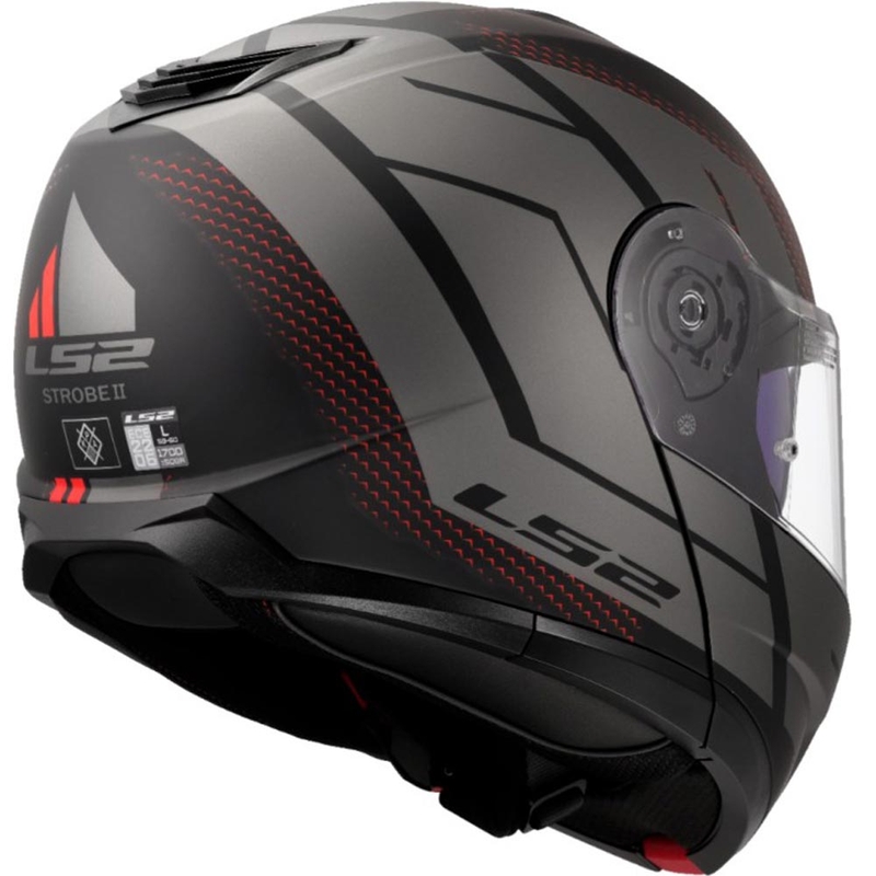 Vyklápacia helma na motorku LS2 FF908 Strobe II Code čierno-šedá