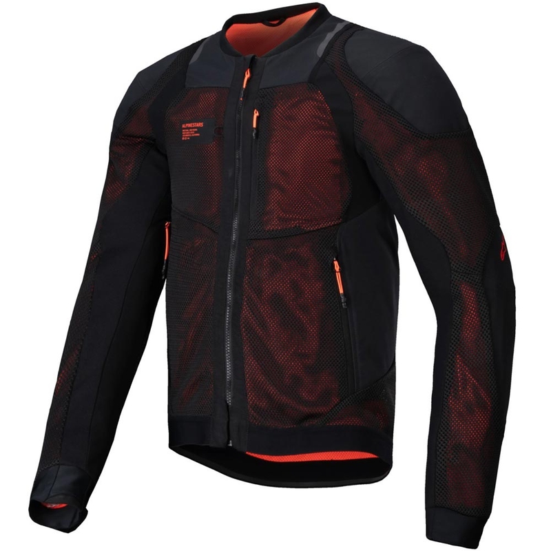 Bunda na motocykel Alpinestars TROOP-AIR PRO čierno-fluorescenčno červená