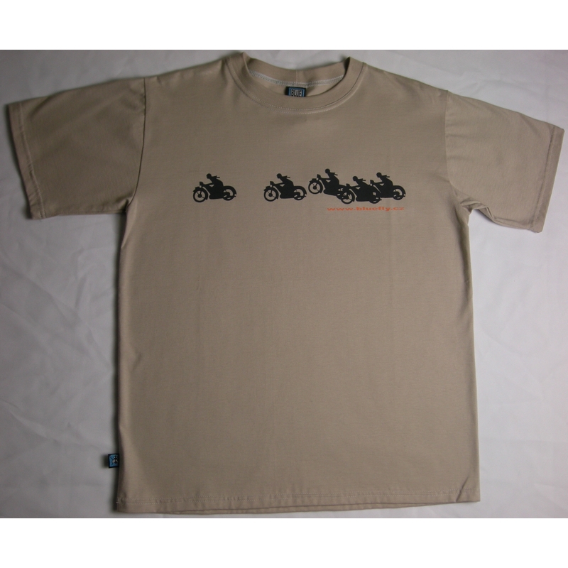 Pánske tričko Blue Fly béžové s motívom - veľkosť S výpredaj