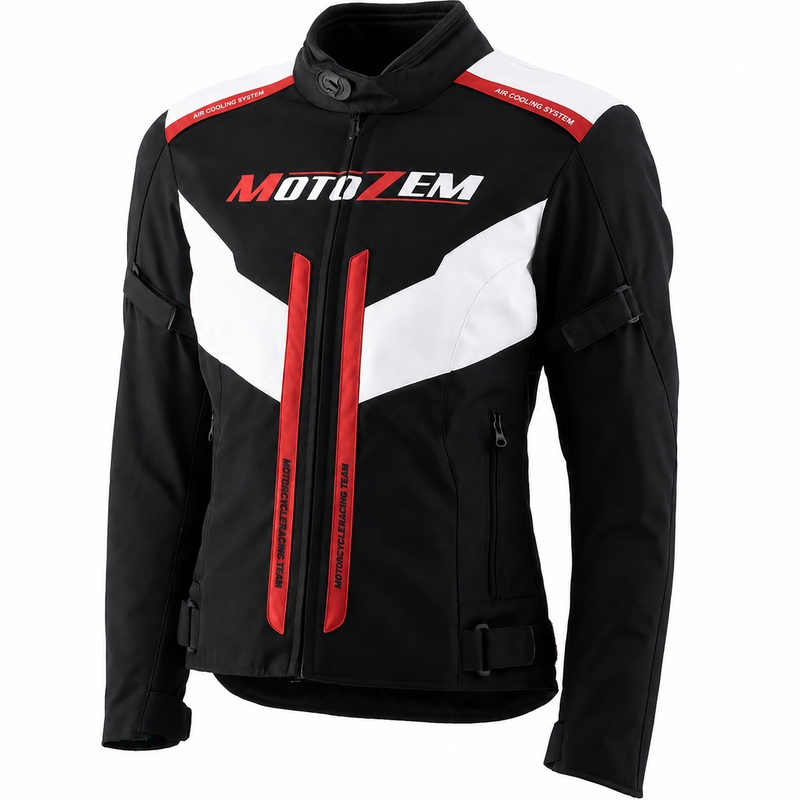 Dámska bunda na motorku Motozem Team 2 čierno-biela