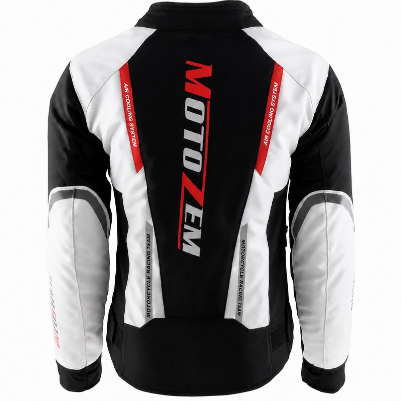 Dámska bunda na motorku Motozem Team 2 čierno-biela
