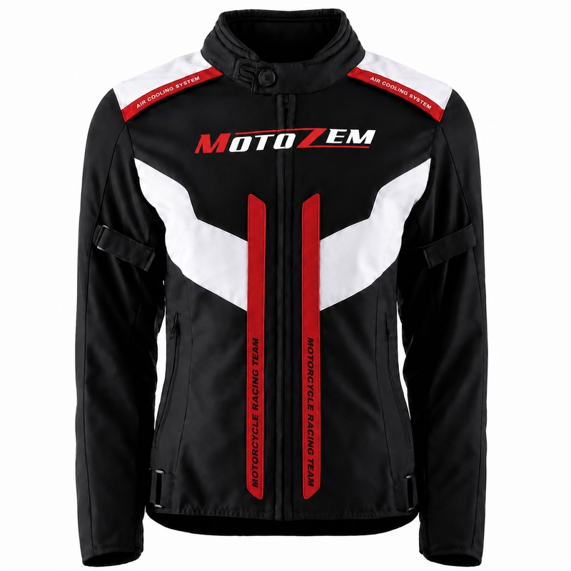 Dámska bunda na motorku Motozem Team 2 čierno-biela