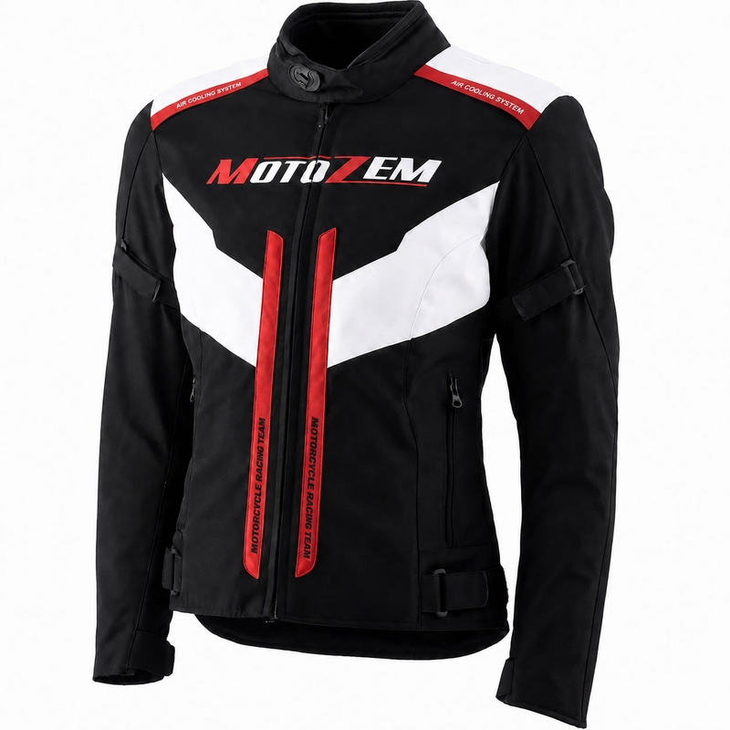 Dámska bunda na motorku Motozem Team 2 čierno-biela