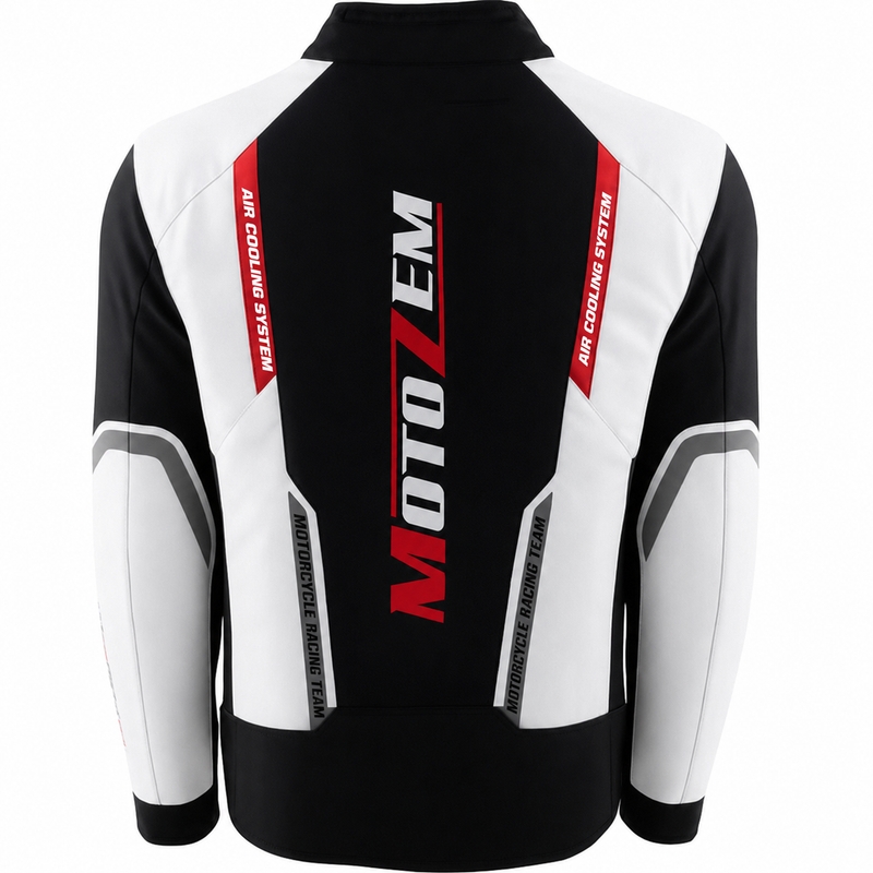 Bunda na motorku Motozem Team 2 čierno-biela