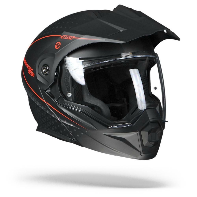 Odklápacia enduro prilba Scorpion ADX-1 Horizon čierno-fluorescenčno červená