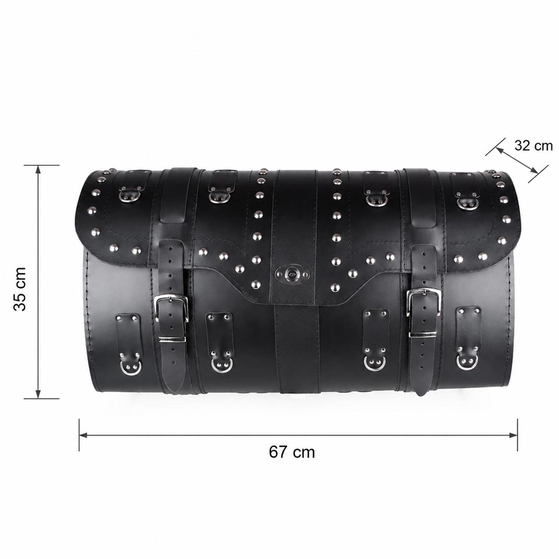 Kožený moto kufor na motocykel Chopper RSA-16B so zámkom