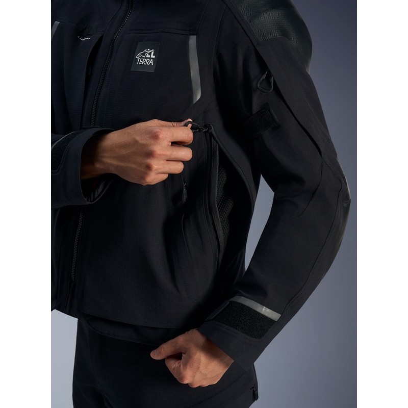 Bunda na motorku Alpinestars Andes PRO Drystar XF čierno-tmavo šedá