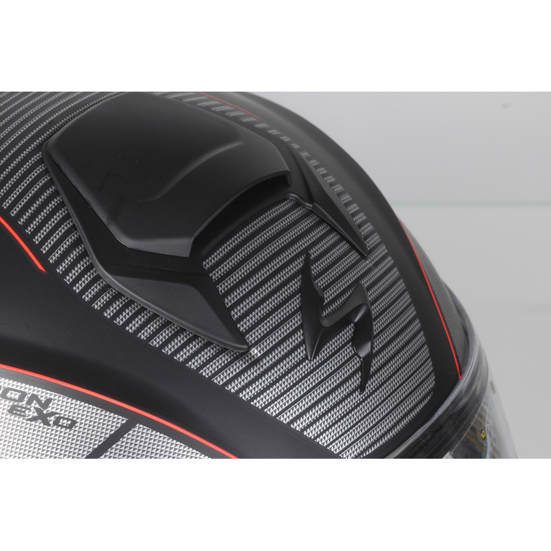 Moto prilba odklápacia Scorpion EXO-3000 čierna matná-červená výpredaj