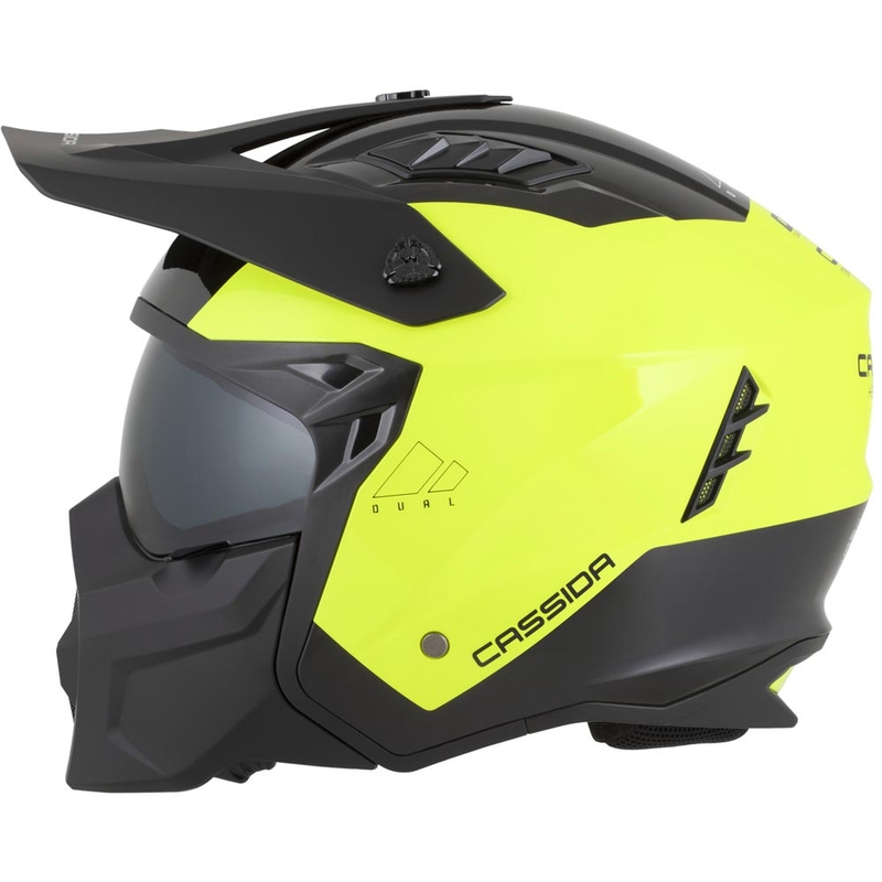 Modulárna helma na motorku Cassida Cross Country Dual fluo žlto-čierna