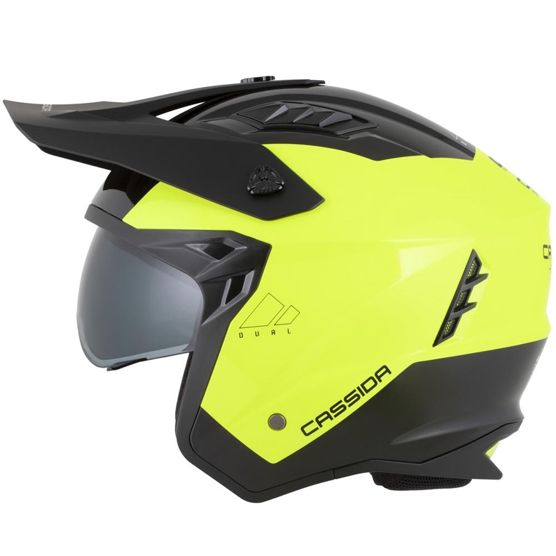 Modulárna helma na motorku Cassida Cross Country Dual fluo žlto-čierna