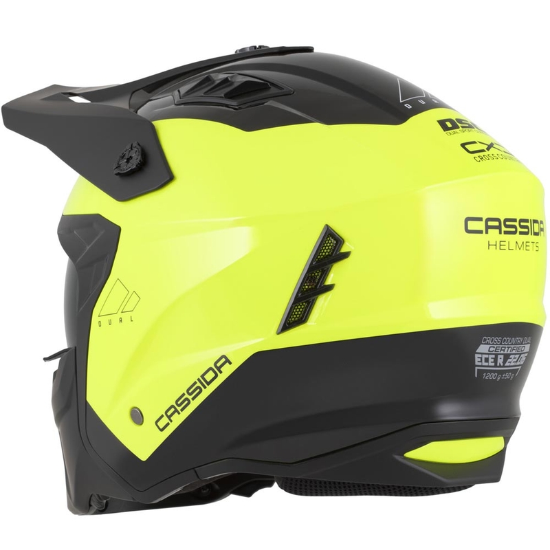 Modulárna helma na motorku Cassida Cross Country Dual fluo žlto-čierna