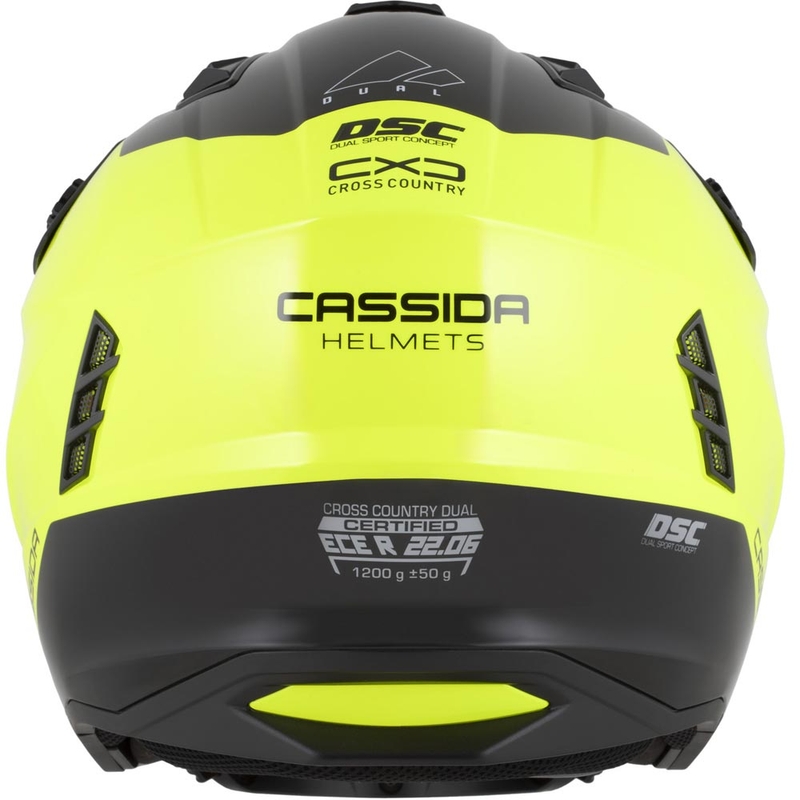 Modulárna helma na motorku Cassida Cross Country Dual fluo žlto-čierna