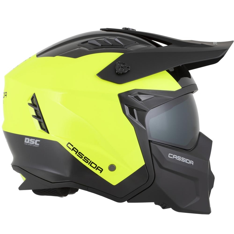 Modulárna helma na motorku Cassida Cross Country Dual fluo žlto-čierna