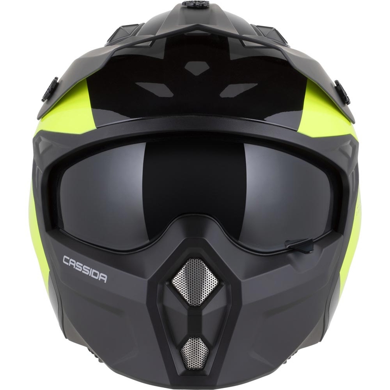 Modulárna helma na motorku Cassida Cross Country Dual fluo žlto-čierna