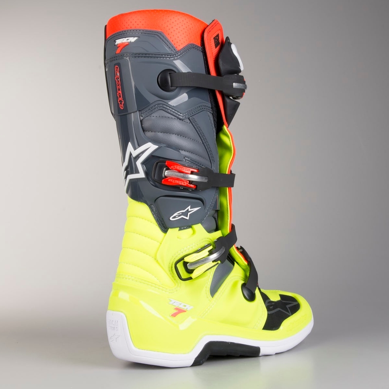Vysoké čižmy na motocykel Alpinestars Tech 7 červeno-fluorescenčno žlté