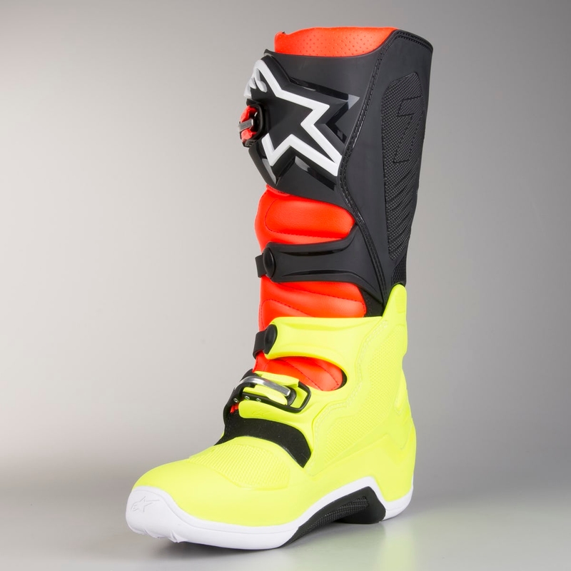 Vysoké čižmy na motocykel Alpinestars Tech 7 červeno-fluorescenčno žlté