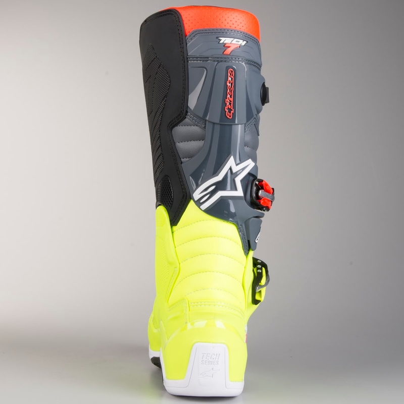 Vysoké čižmy na motocykel Alpinestars Tech 7 červeno-fluorescenčno žlté