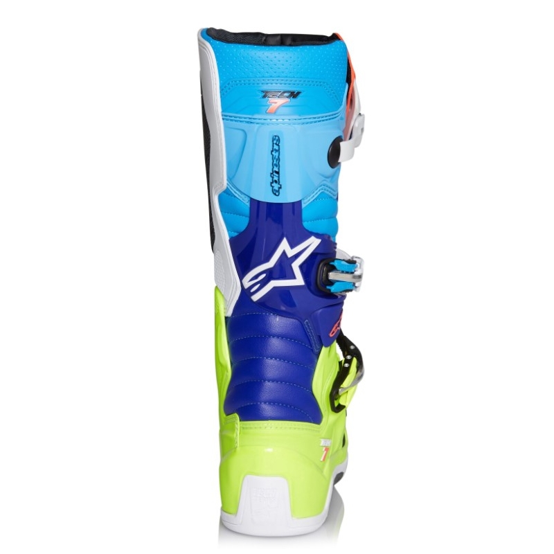 Vysoké čižmy na motocykel Alpinestars Tech 7 žlto-bielo-modro-červeno-čierne