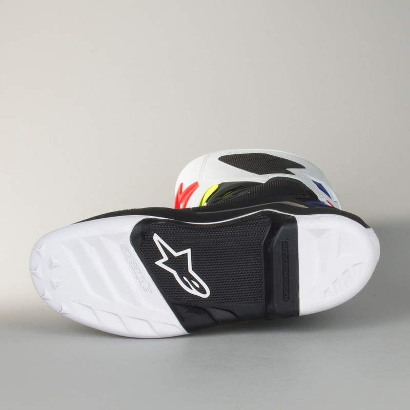Vysoké čižmy na motocykel Alpinestars Tech 7 bielo-čierno-modro-červeno-fluorescenčno žlté