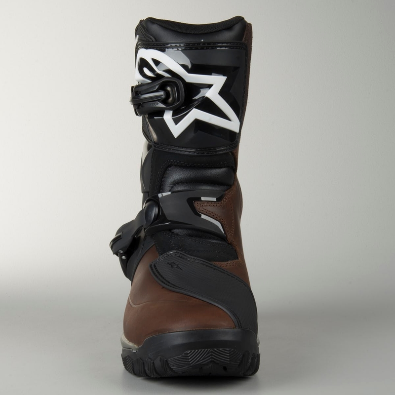Stredne vysoké čižmy na motocykel Alpinestars Belize Oiled Drystar hnedé