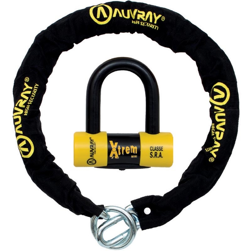 Zámok na kotúč s reťazou AUVRAY X-Lock 120 cm čierno-žltý