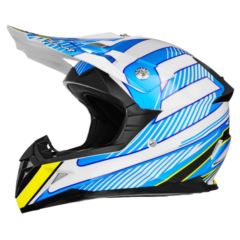 Motokrosová prilba ZED X1.9D bielo-modro-žlto-čierna výpredaj