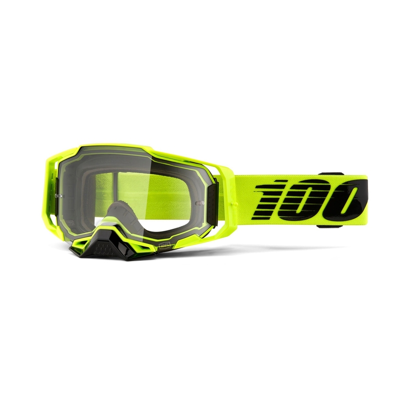 Motokrosové okuliare 100 % ARMEGA Nuclear Citrus žlté (číre plexisklo)