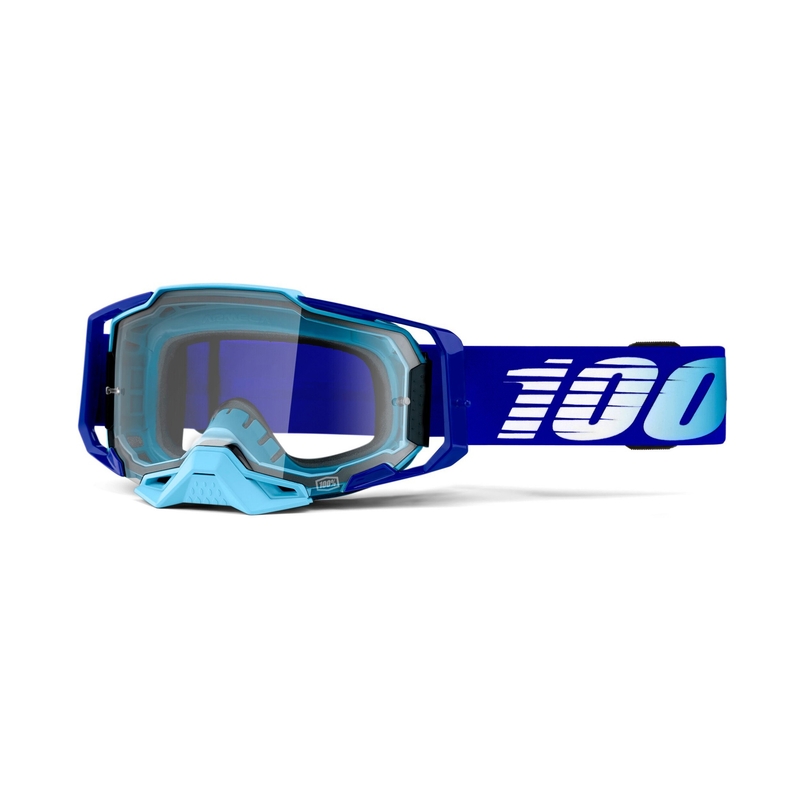 Motokrosové okuliare 100 % ARMEGA Royal modré (číre plexisklo)