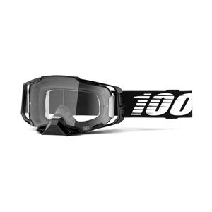 Motokrosové okuliare 100 % ARMEGA čierne (číre plexisklo)