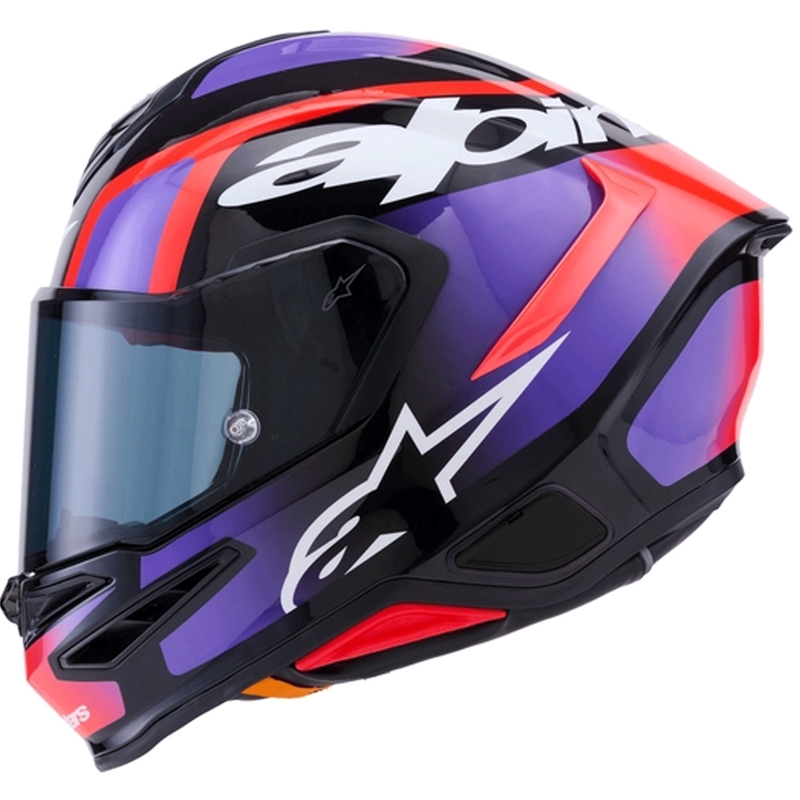 Integrálna helma na motorku Alpinestars S-R7 Lumen čierno-fialovo-fluo červeno-biela