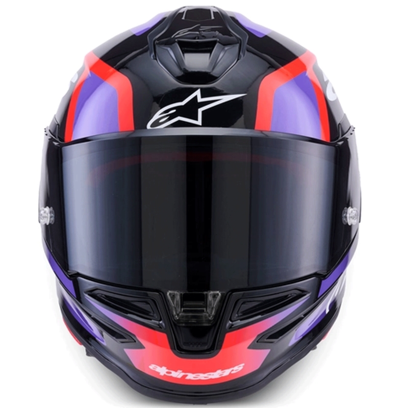 Integrálna helma na motorku Alpinestars S-R7 Lumen čierno-fialovo-fluo červeno-biela