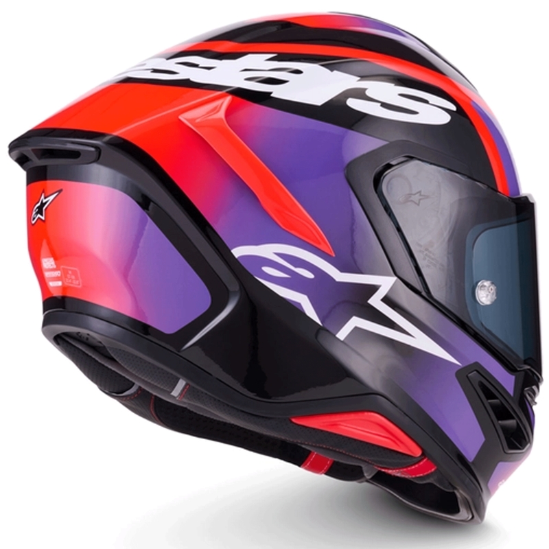 Integrálna helma na motorku Alpinestars S-R7 Lumen čierno-fialovo-fluo červeno-biela