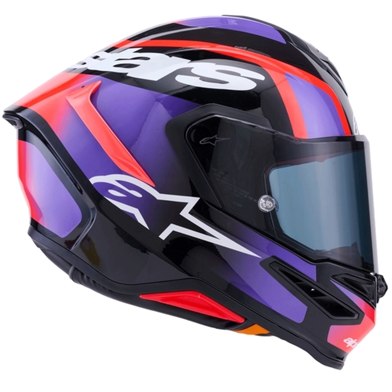 Integrálna helma na motorku Alpinestars S-R7 Lumen čierno-fialovo-fluo červeno-biela