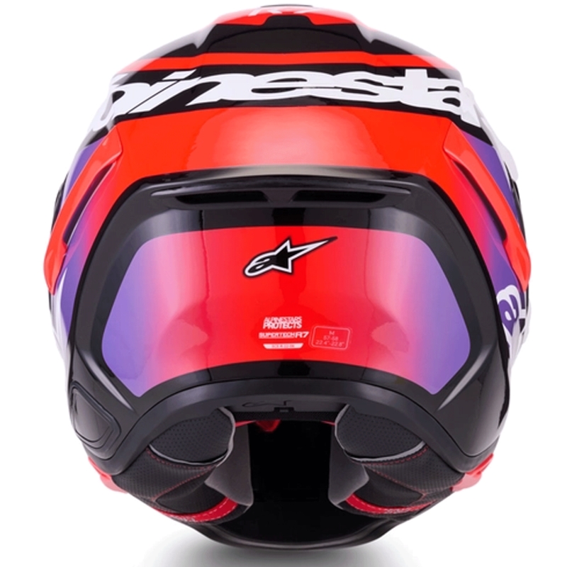 Integrálna helma na motorku Alpinestars S-R7 Lumen čierno-fialovo-fluo červeno-biela
