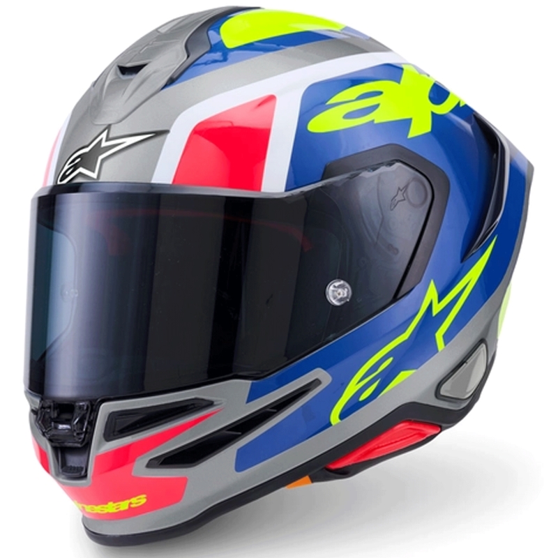 Integrálna helma na motorku Alpinestars S-R7 Lumen strieborno-čierno-ružovo-fluo žltá
