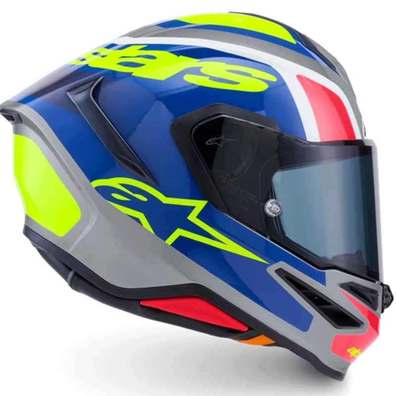 Integrálna helma na motorku Alpinestars S-R7 Lumen strieborno-čierno-ružovo-fluo žltá