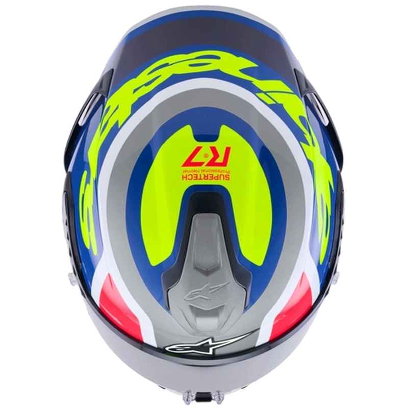 Integrálna helma na motorku Alpinestars S-R7 Lumen strieborno-čierno-ružovo-fluo žltá