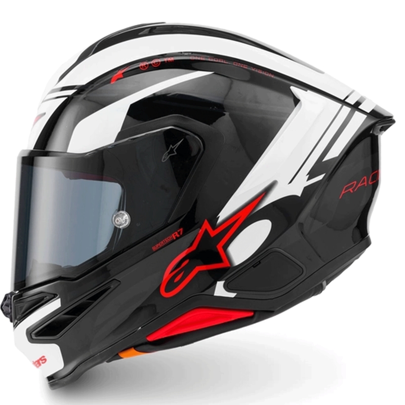 Integrálna helma na motorku Alpinestars S-R7 A-Core čierno-bielo-červená