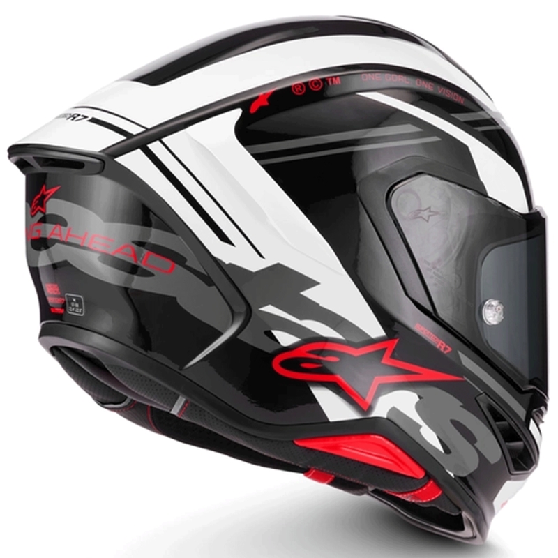 Integrálna helma na motorku Alpinestars S-R7 A-Core čierno-bielo-červená